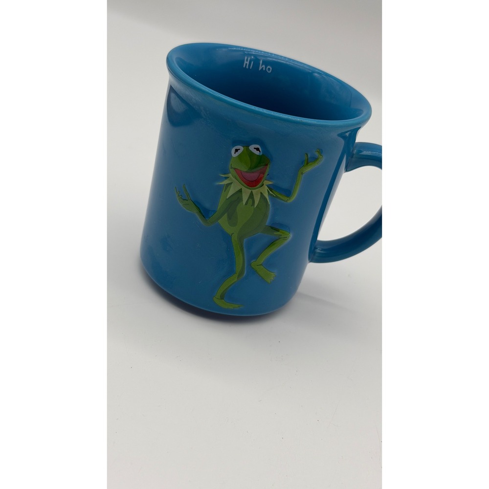 Vintage 2002 Kermit the Frog Blue Ceramic Coffee Mug Hi Ho Jim Henson Muppets